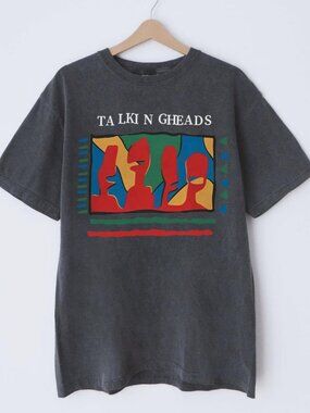 Retro 90s Talking Heads T-Shirt Vintage Rock Band Tees Tour Merch Unisex